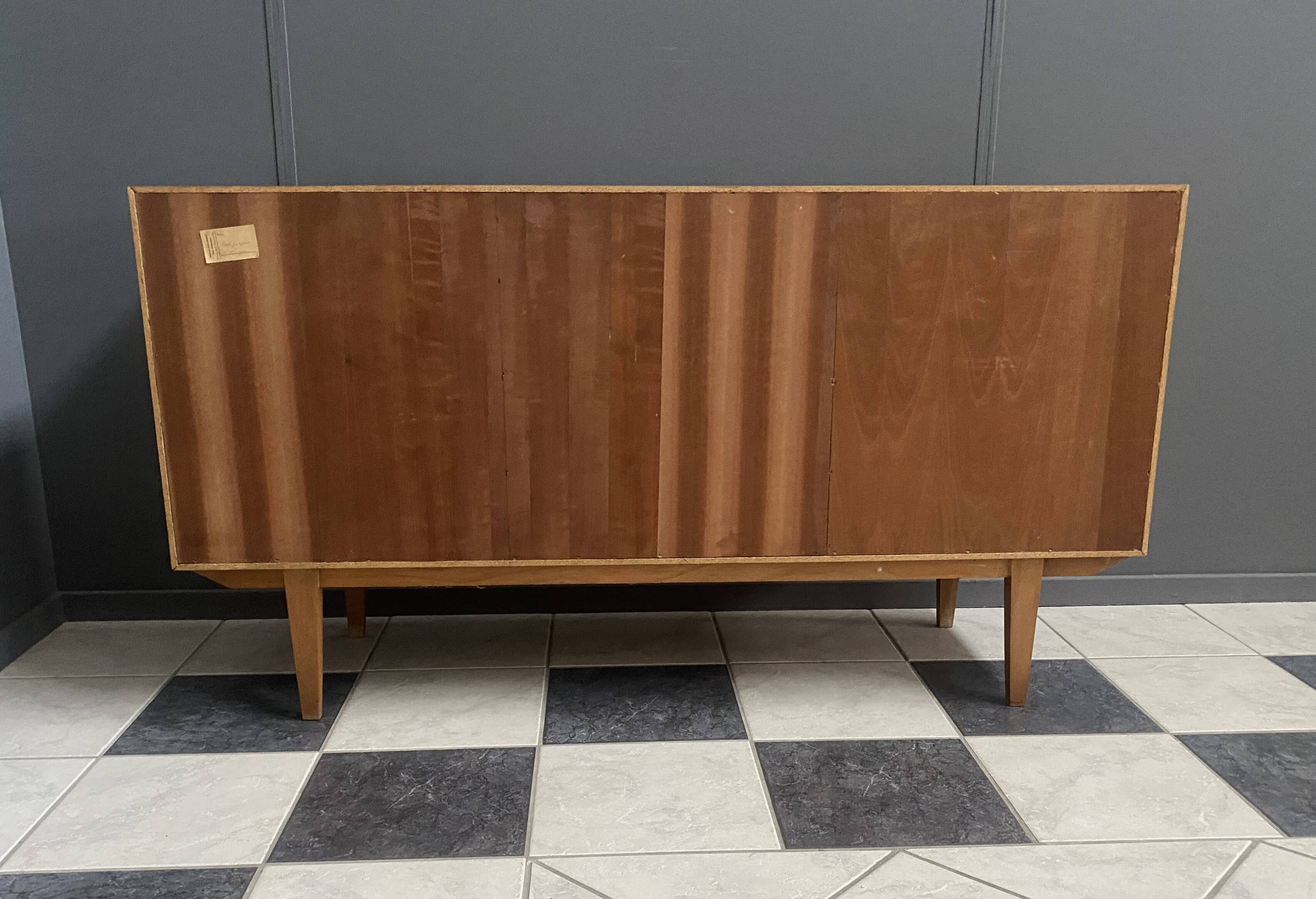 wood sideboard 1960s 2 doors and 4 drawers in the middle
