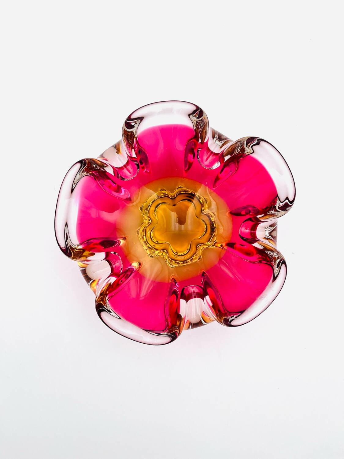 Sommerso Coupe Josef Hospodka - Bohemian Glass Art Design - Circa 60