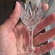 4 cut glass liqueur glasses on stems