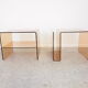 Pair of vintage smoked lucite perspex side tables
