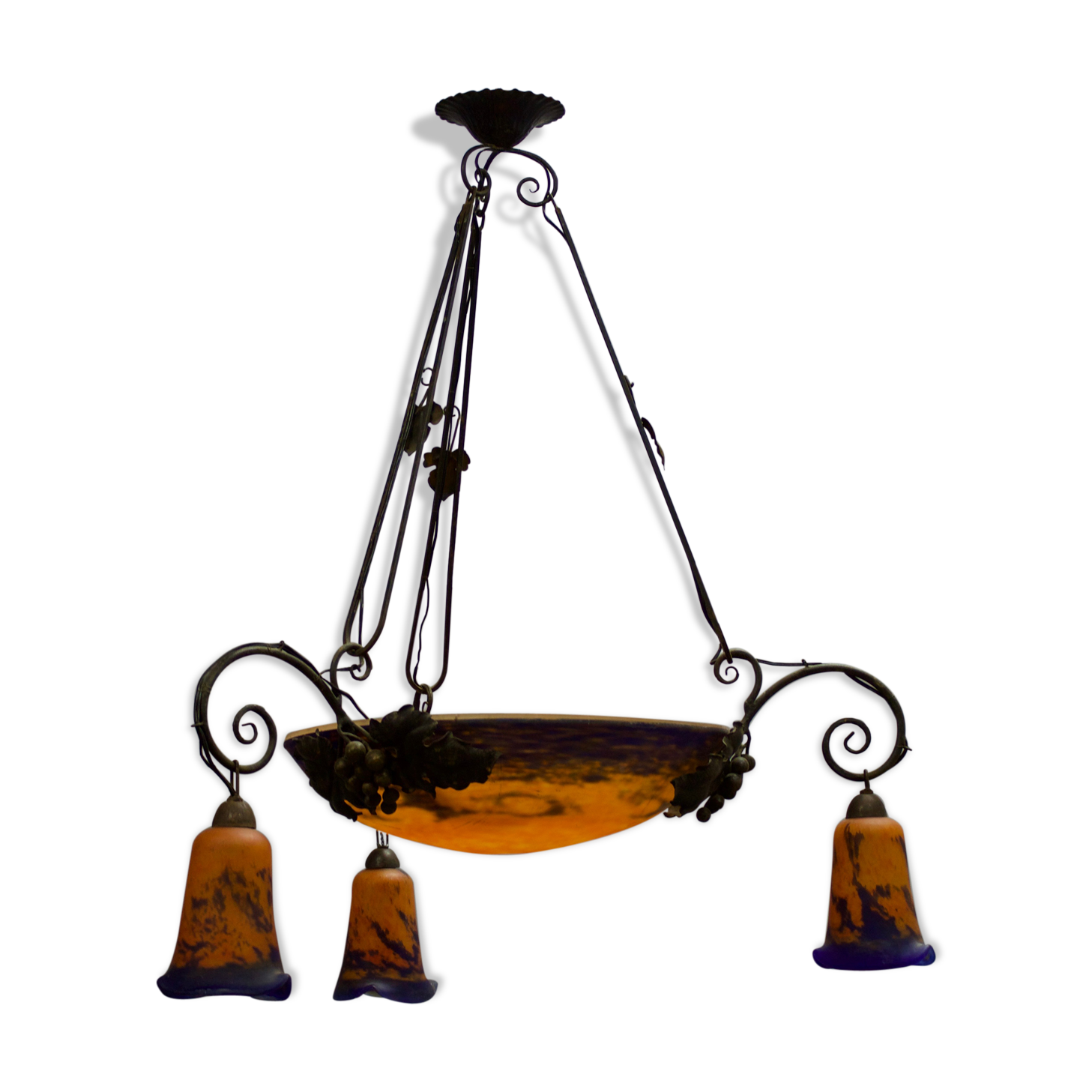 Art deco glass paste chandelier