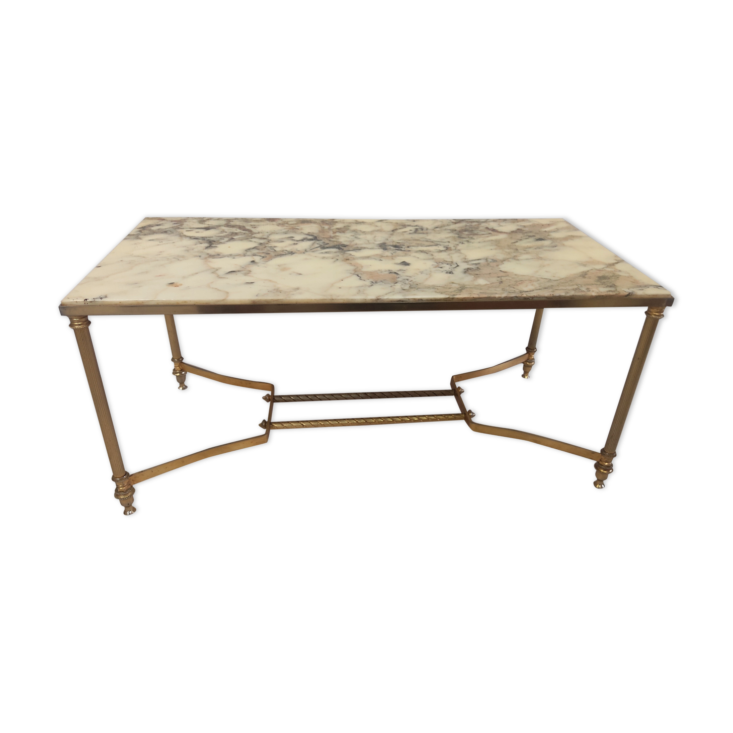 Marble and gilded metal coffee table