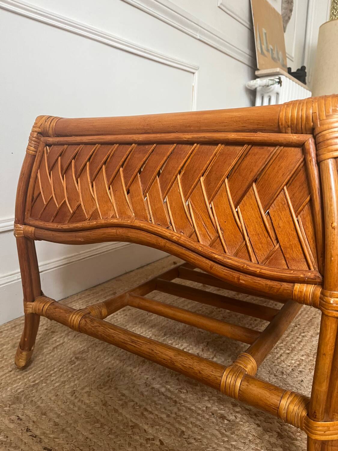 Bamboo and rattan coffee table