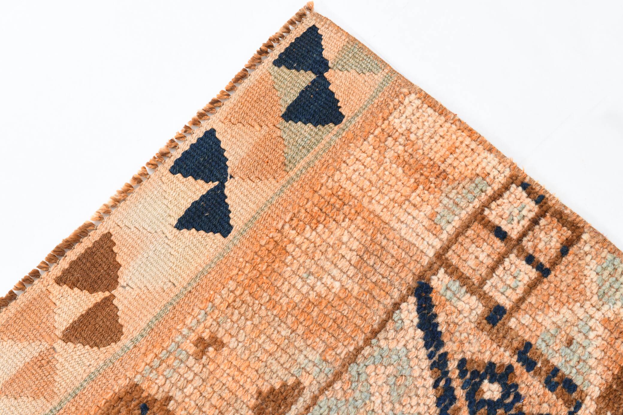 Navy Blue Super Soft Modern Vintage Runner Rug, 83x371Cm