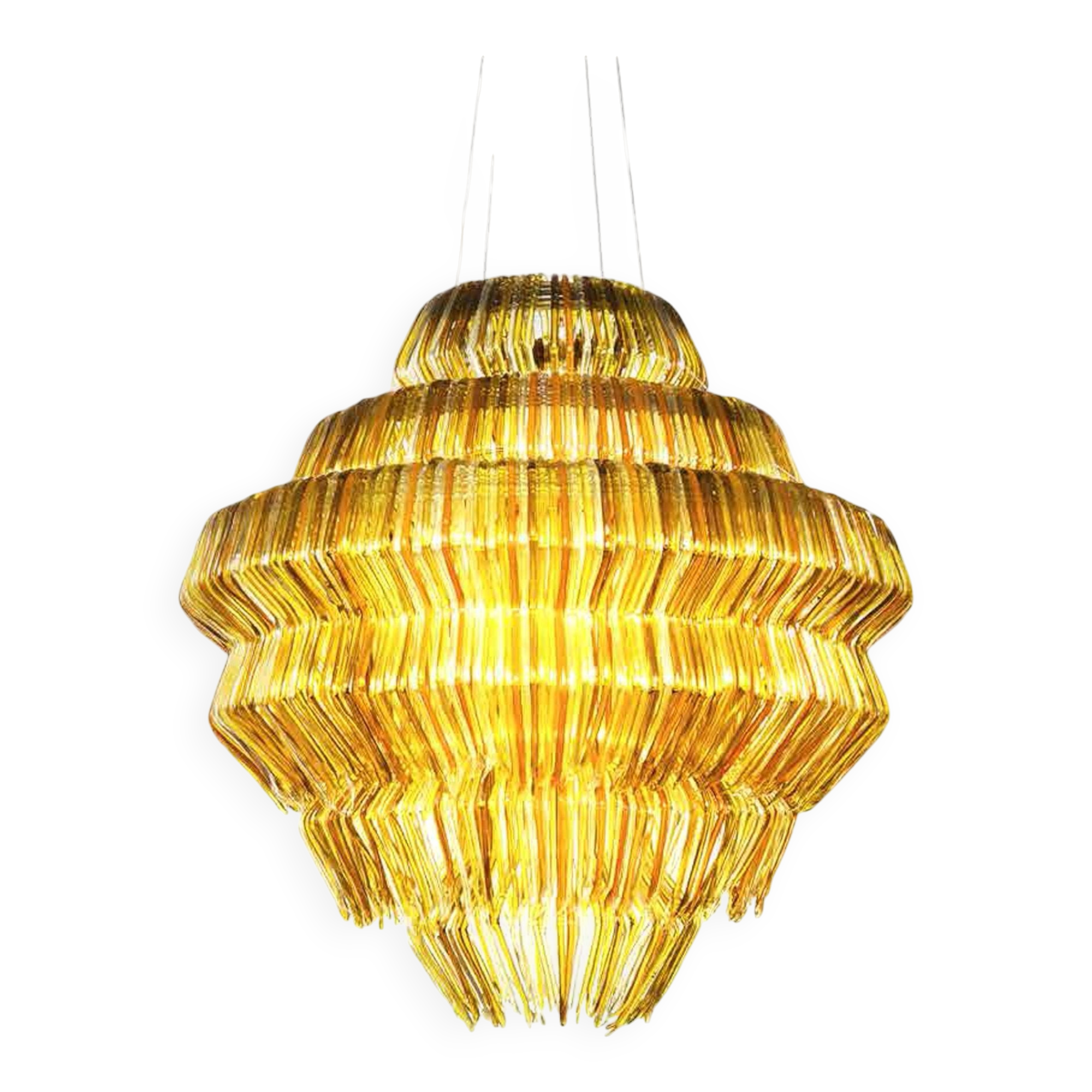 Gold Resin Chandelier Mod Brilli G by Jacopo Foggini