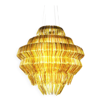 Gold Resin Chandelier Mod Brilli G by Jacopo Foggini