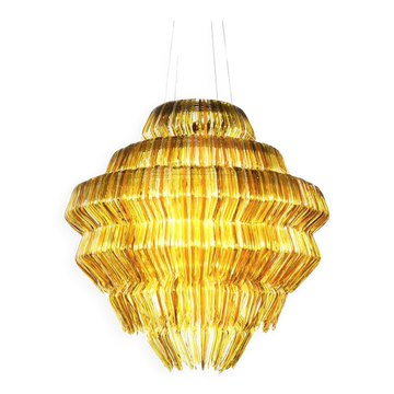 Gold Resin Chandelier Mod Brilli G by Jacopo Foggini