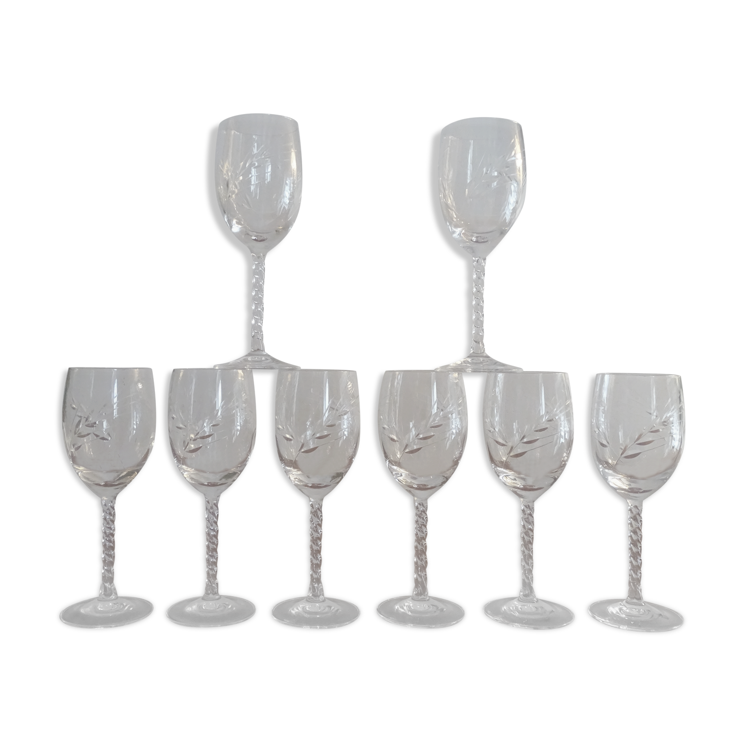 8 glasses red wine crystal of Arques, model fleury epi, 17,6 cm