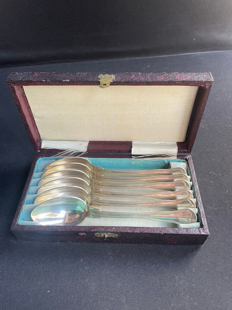 Case of 6 small dessert spoons – Silver metal - Christofle