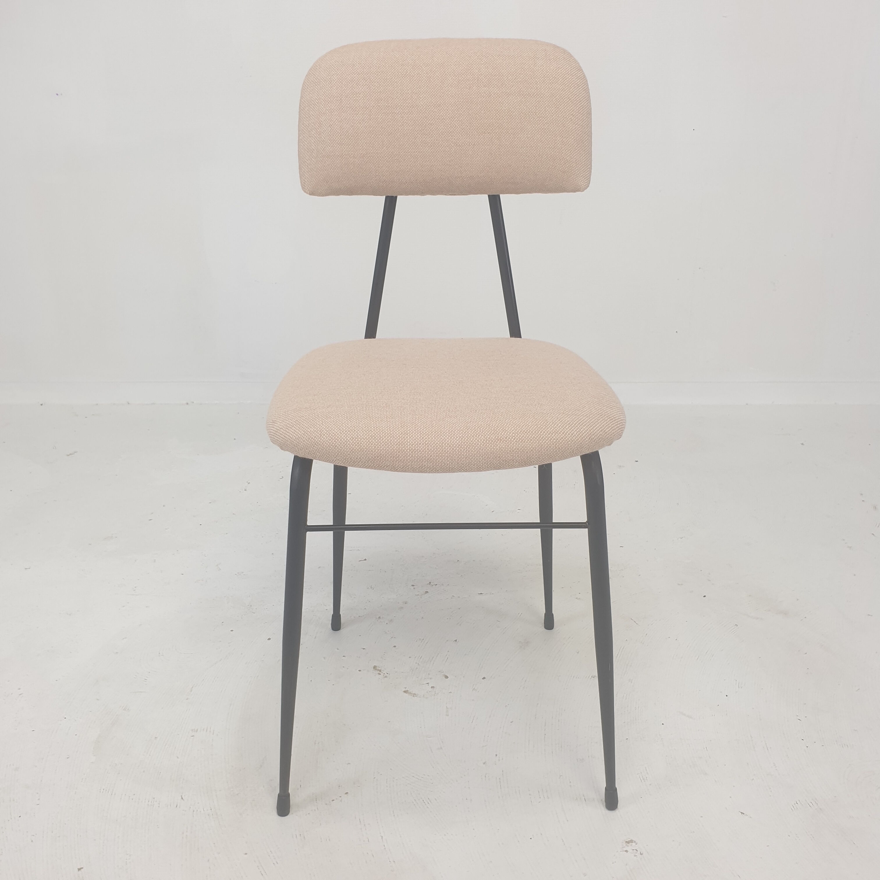 Set of 4 Italian Metal Dining Chairs, 1960's