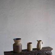 Ensemble de vases en grès beige Soholm | Danemark | Années 1960