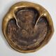 Bronze pocket emptier by Denis Mathews (1913-1997), "Rhinoceros Footprint" (12 cm), 1995