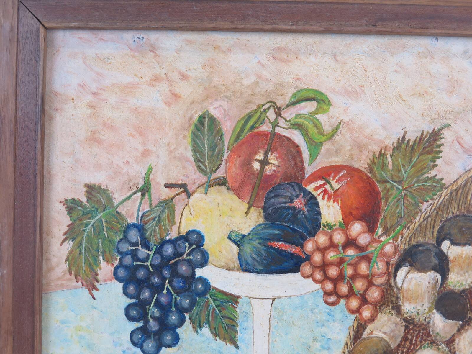 Oil painting still life signed and dated, painted on board with frame B8