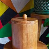 Vintage varnished solid blond wood box