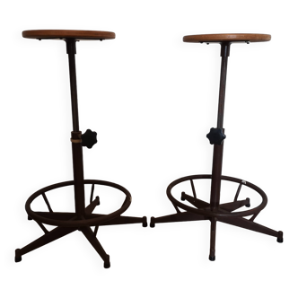 2 tabourets d’architecte Friso Kramer pour Ahrend de Cirkel vintage 1960 prouvé