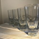 4 vintage cut glass aperitif glasses