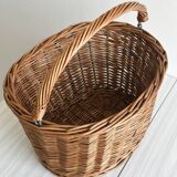 Vintage Wicker Basket for Bike, Removable Carrying Basket with Handle