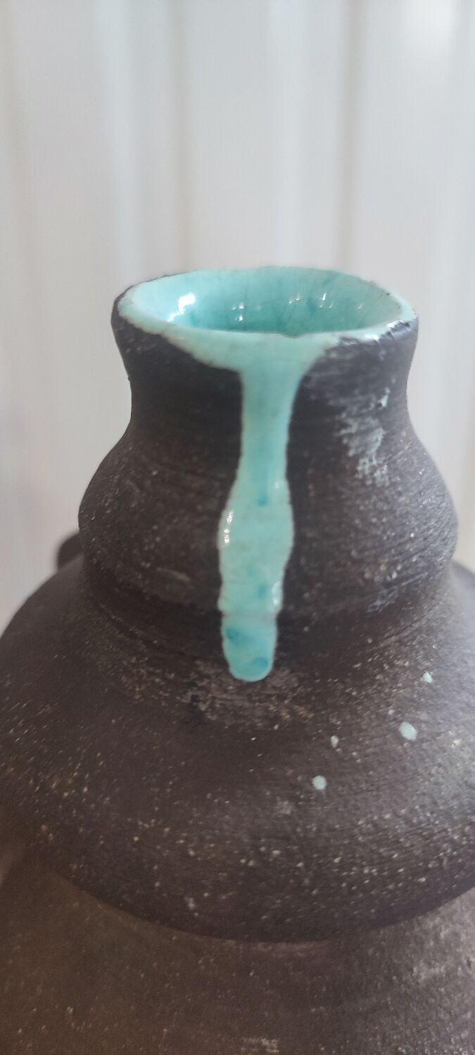 Pichet , cruche en grès signée CK céramique vintage 1960-1970