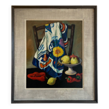 Oil on Canvas Still Life Gabriel Jutteau Vintage 1958