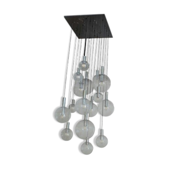 Chandelier Raak XXL with 16 glass globes