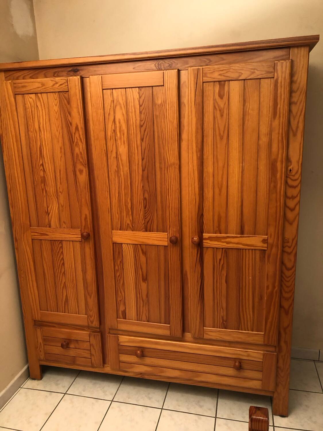 Solid pine wardrobe