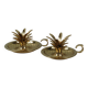 Elegant pineapple candlesticks in lacquered brass 1970-1980