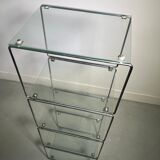 Library in tibular steel and glass, design 1970