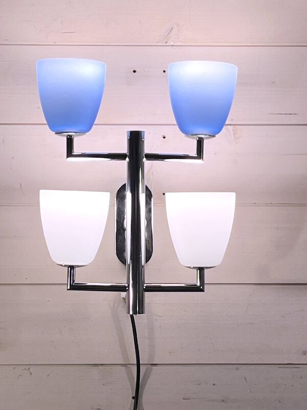 Fontana Arte, une Applique 4 Feux, Verres Murano, Italie