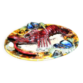 Caldas assiette kitsch vintage en céramique trompe-l'oeil homard et coquillages portugal