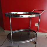 70s design chrome bar trolley