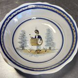 Earthenware centerpiece with painted decoration of a drummer
