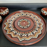 Vintage liqueur service in glazed terracotta