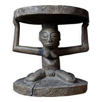 Siège de chef africain • Tabouret Cariatide Lupona • Luba • République Démocratique du Congo • 1930