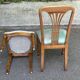 4 Louis XVI dining chairs in solid wood and fabric from the 1970s.