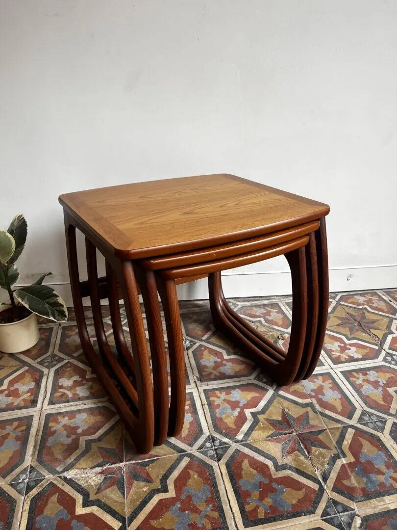 Teak nesting tables – Nathan Furniture, UK