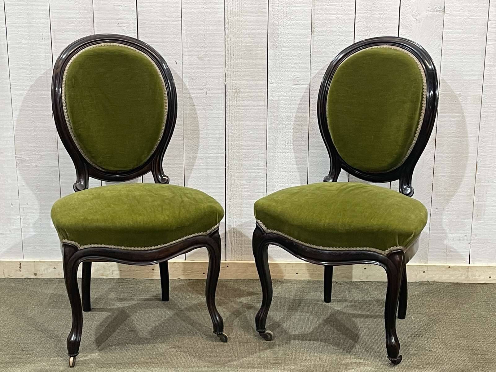 Paire de chaises d'époque Napoléon III en palissandre - 19ème