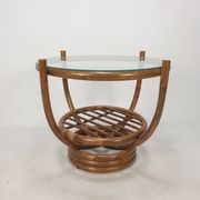 Table basse italienne en bambou, années 1980