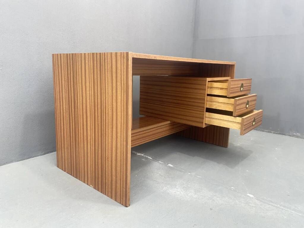 Writing desk, vintage wooden desk, 1980s, Czechoslovakia