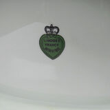 Art Deco style soup tureen with floral decoration, vintage celadon porcelain from Limoges, France.