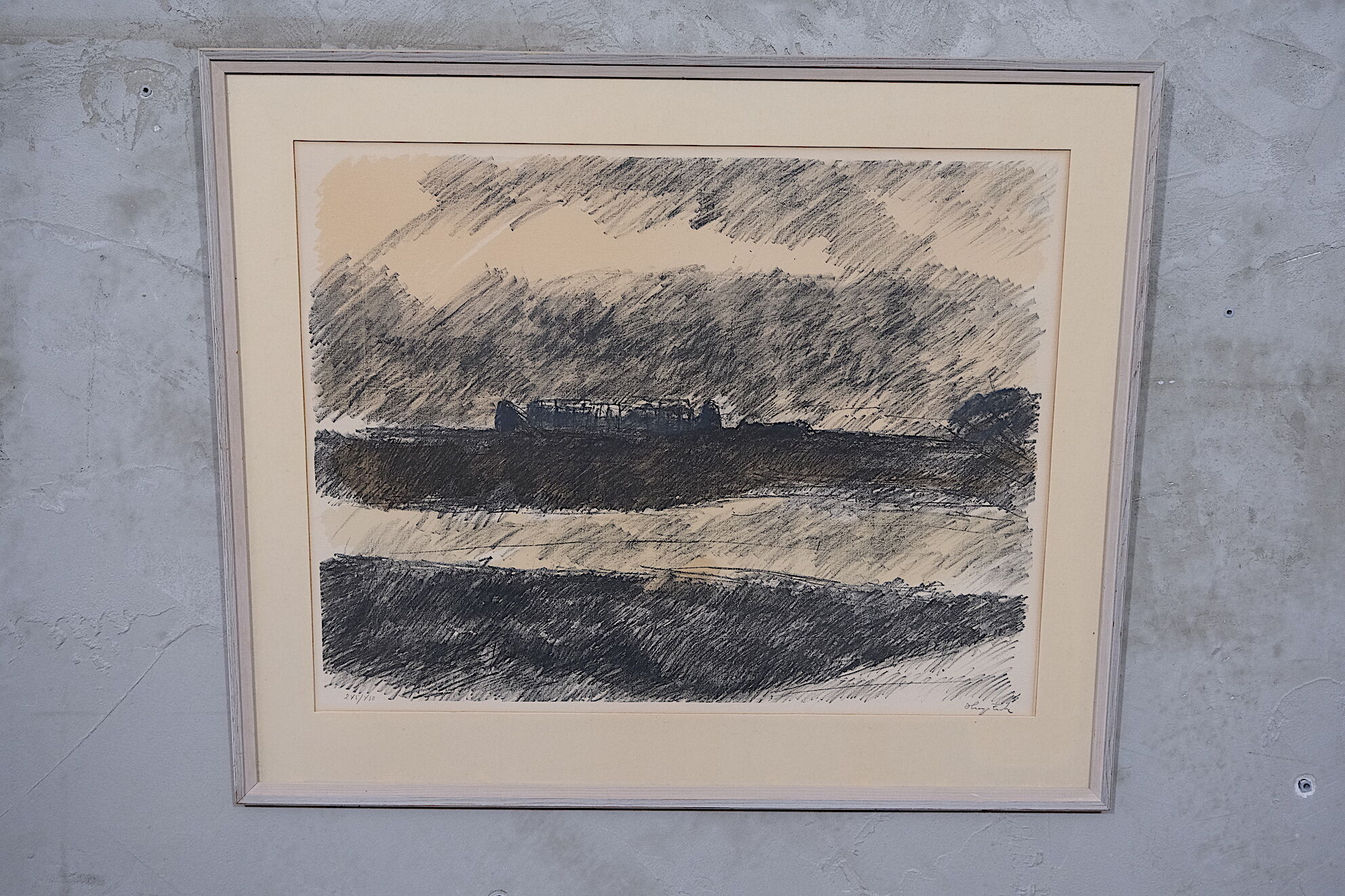 Original Lithograph by listed Swedish Artist Hugo Zuhr, Signed, 1960's