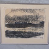 Original Lithograph by listed Swedish Artist Hugo Zuhr, Signed, 1960's