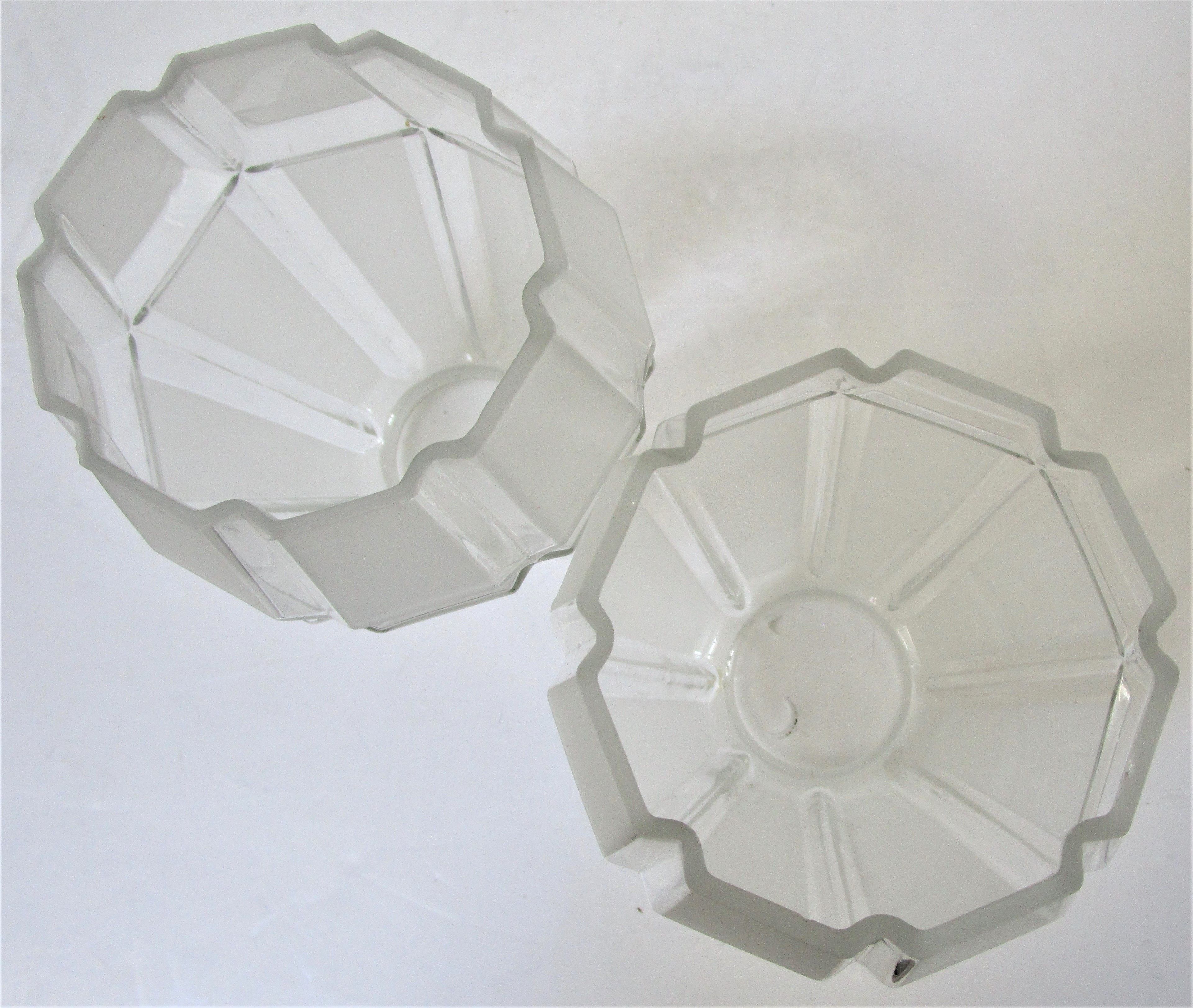 Pair of art deco glass and metal sconces 20/30
