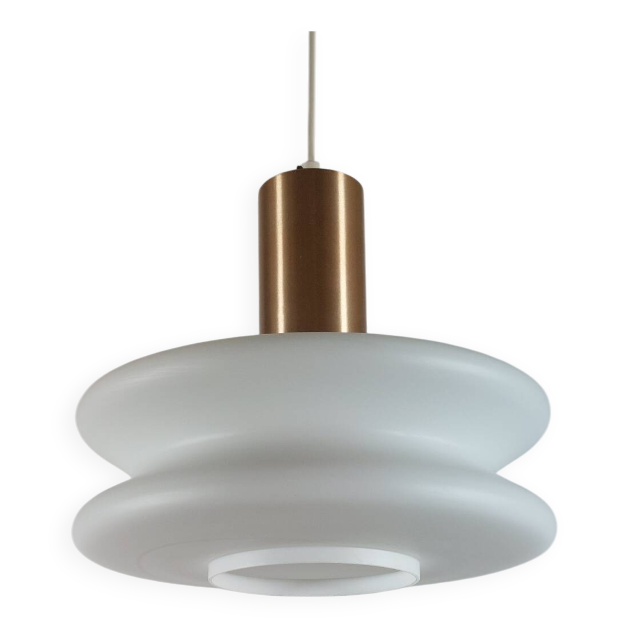 Vintage opal glass suspension in futuristic style, mid-century.