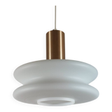 Vintage opal glass suspension in futuristic style, mid-century.