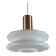 Suspension vintage en verre opale style futuriste, milieu du siècle