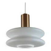 Vintage opal glass suspension in futuristic style, mid-century.