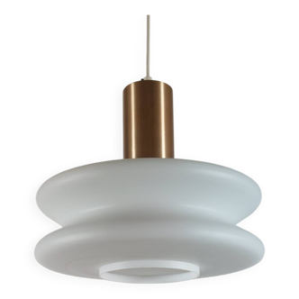 Vintage Mid Century opal glass space age pendant light