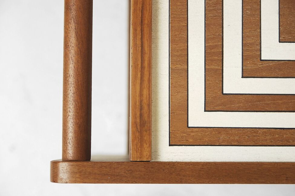 Cart bar teak with pattern maze 1960 s