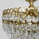 Chandeliers, brass crown ceiling lamp, 5 floors, 3 lights, glass tassels. Year 80 90
