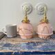 Pair of newly electrified art deco wall lamps